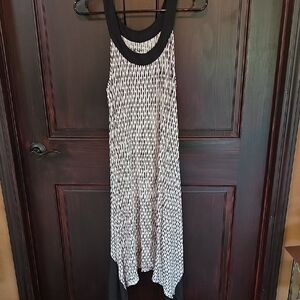 DKNY Black and White Asymmetrical Dress